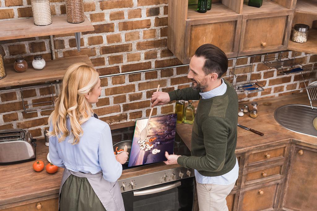 Szklana Płyta Deska Do Krojenia 52X40 Miasto