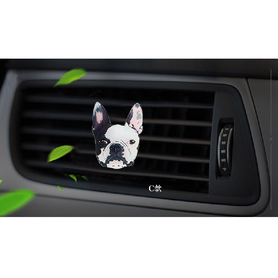 Bonito cão estilo acrílico purificador de ar condicionado saída de ventilação decoração perfume clipe fragrância interior do carro cheiro