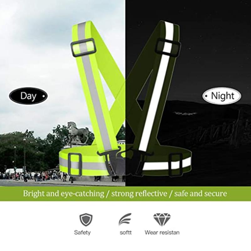 2/1PC Outdoor Night Walking Safety Vests Highlight Adjustable Lightweight Reflective Vest Biking Safety Strap Waterproof Running