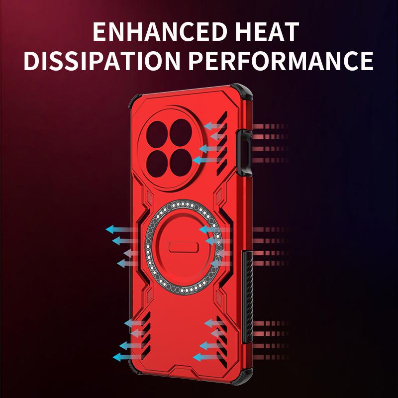 Solid Armor Protective Heat Dissipation Phone Case For Oneplus 13 13R Cover Magnetic Shockproof Shell Fundas