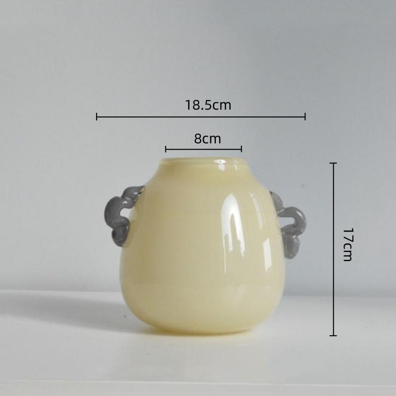 

Glass Vase Color Geometric Binaural Cartoon Flower Vase Floral Arrangement Accessories Art Glass Bottle Home Decoration
