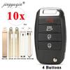 Jingyuqin 10pcs 4Button Flip Remote Key Case Shell For KIA K2 K3 K4 K5 Ceed Rio Carens Cerato Sportage Optima Forte Soul Sorento