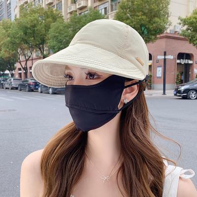 Quick-dry Sun-protective Fisherman Hat, Popular with Female Influencers, Large Head Circumference, Drawstring Equestrian Hat, Outdoor UV Protection