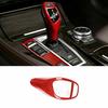 Red Real Carbon Fiber Gear Shift Knob Trim Cover Fit for BMW X3 X4 X5 X6 F10 F30