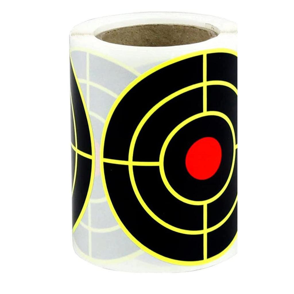 3 Inch Splatter Targets Stickers Self Adhesive Reactive Paper Target for Practice Fluorescent Yellow Red 100Pcs Per Roll