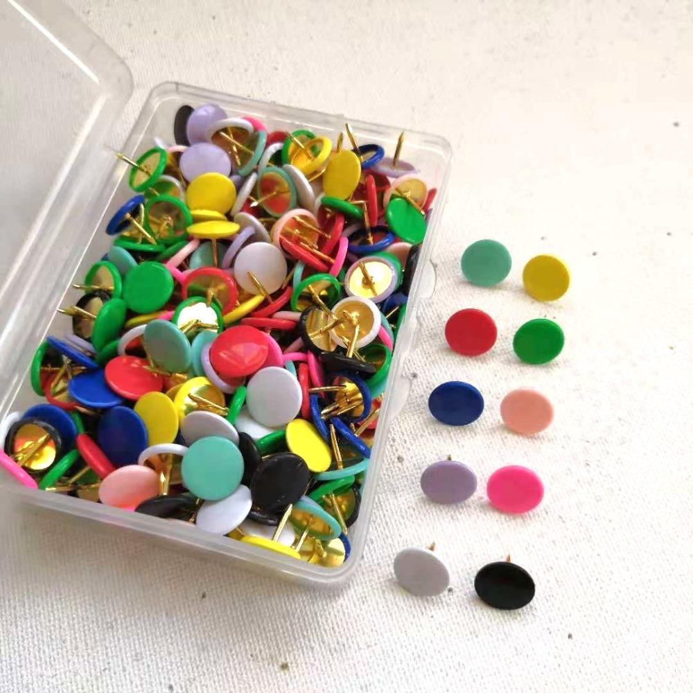 100Pcs Tacks Point Round Push Pins Notice Board Cork Board Tacks Office Supplies Map Tacks