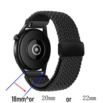 18/20/22MM Magnetic Buckle Braided Nylon Strap for Garmin Watch