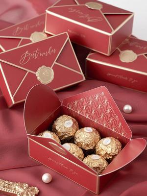 Retro Europäische Rote Hochzeits-Süßigkeitenboxen und Geschenkumschläge