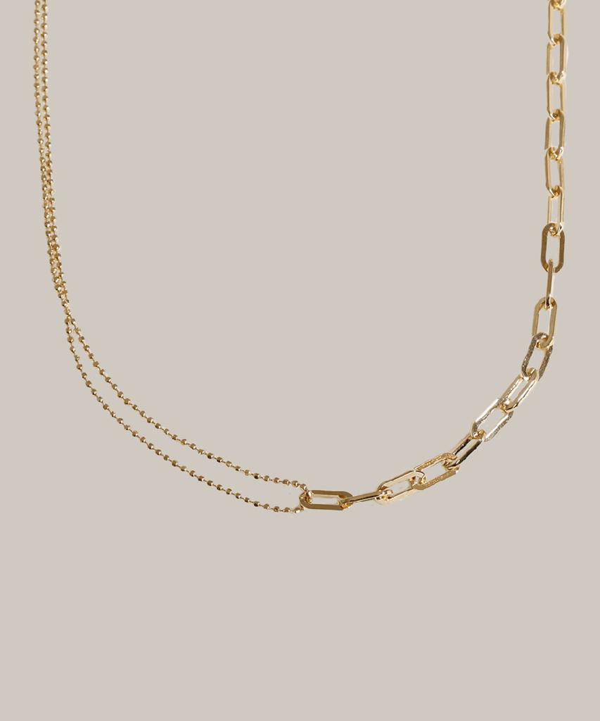 Jnui Dual Chain Necklace 14K Gold Plated