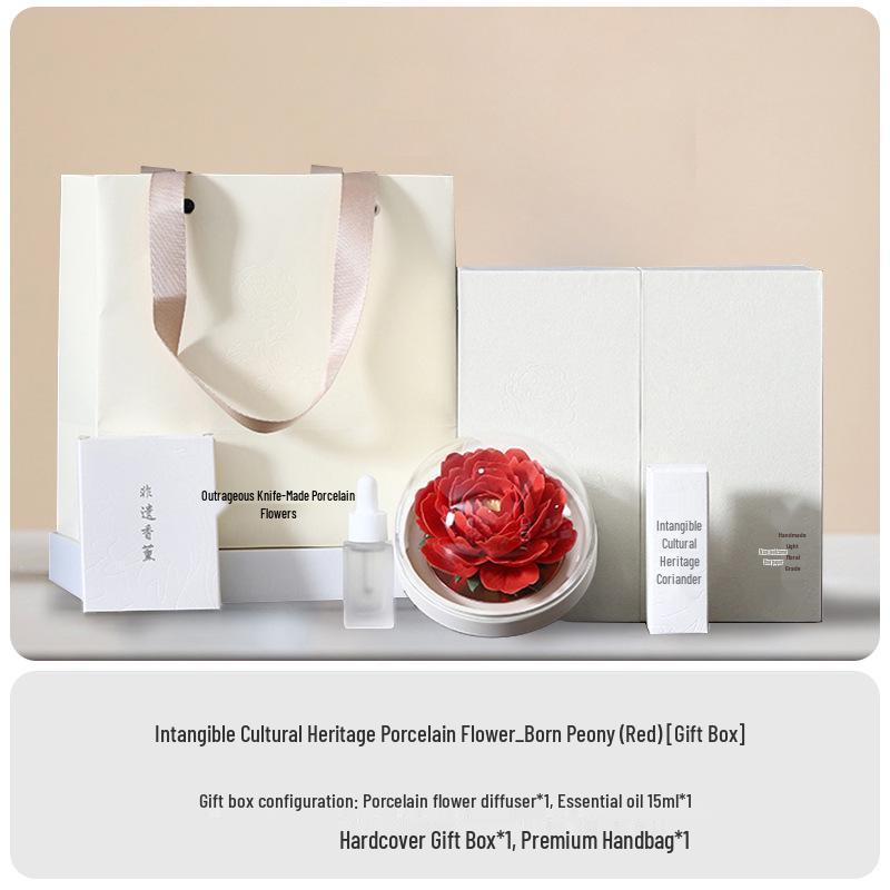 Handmade Peony Ceramic Diffuser - Women’s Aromatherapy Gift & Souvenir