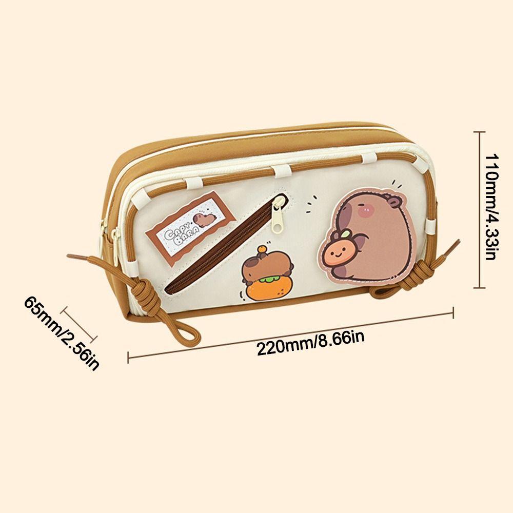 Multi-layer Capibara Pencil Case Cartoon Stationery Bag Kawaii Pencil Pouch  School Supplies