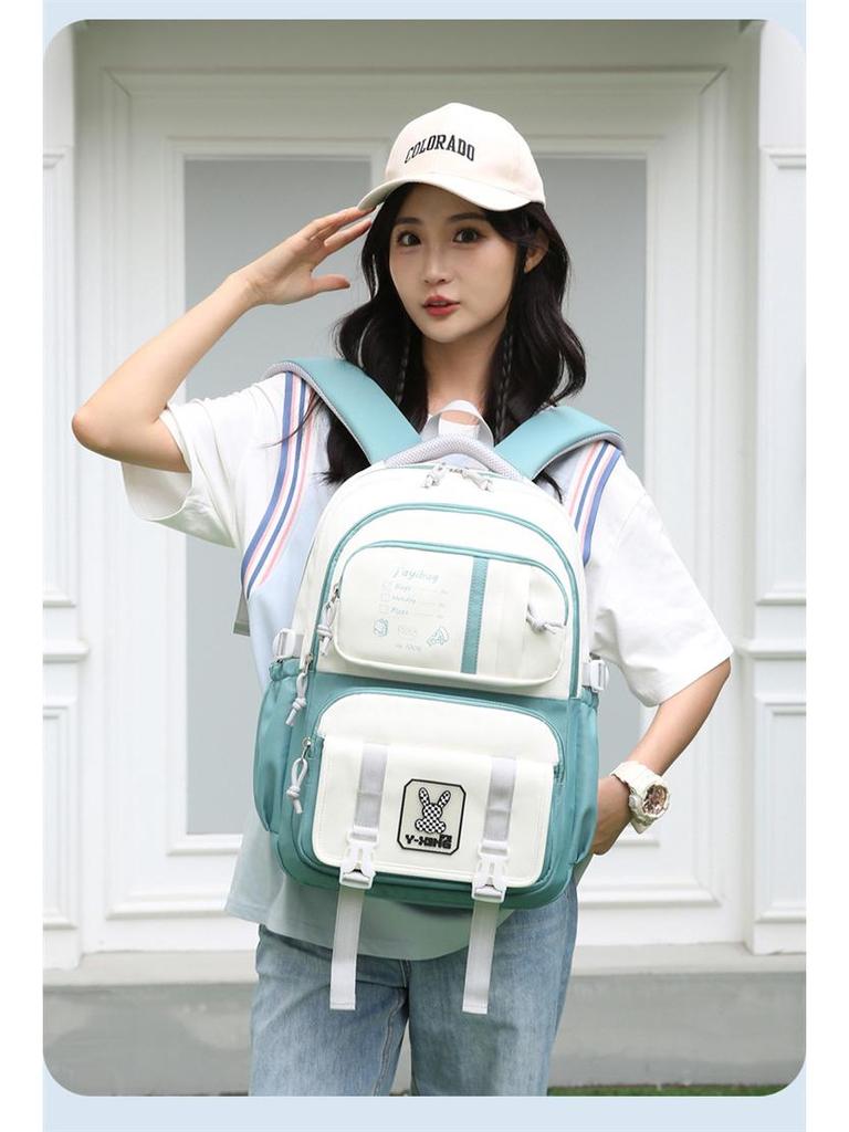 Plyschsydd skolväska för årskurserna 3-6: Lastreducerande, Kontrasterande färger, Söt & Casual design