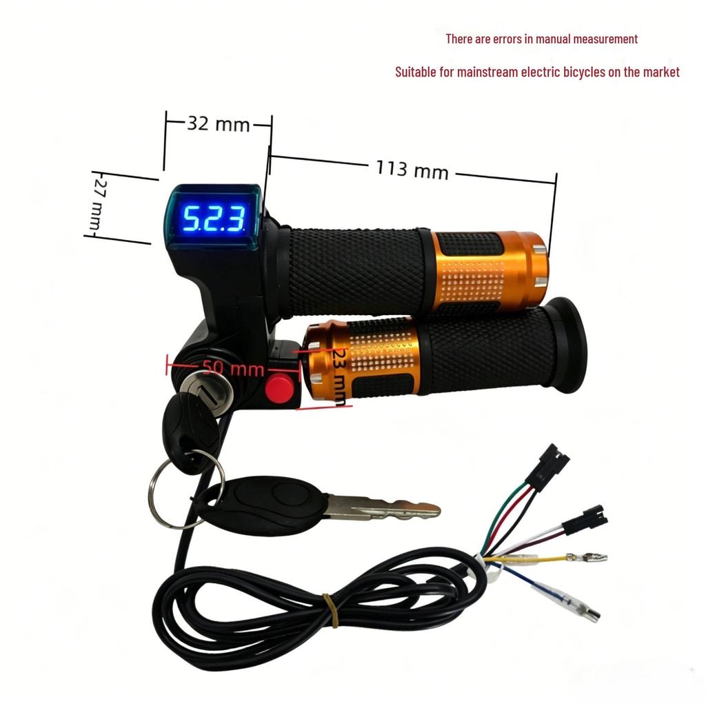 Blue Screen Electric Vehicle Throttle Grip with Reverse Voltage Display