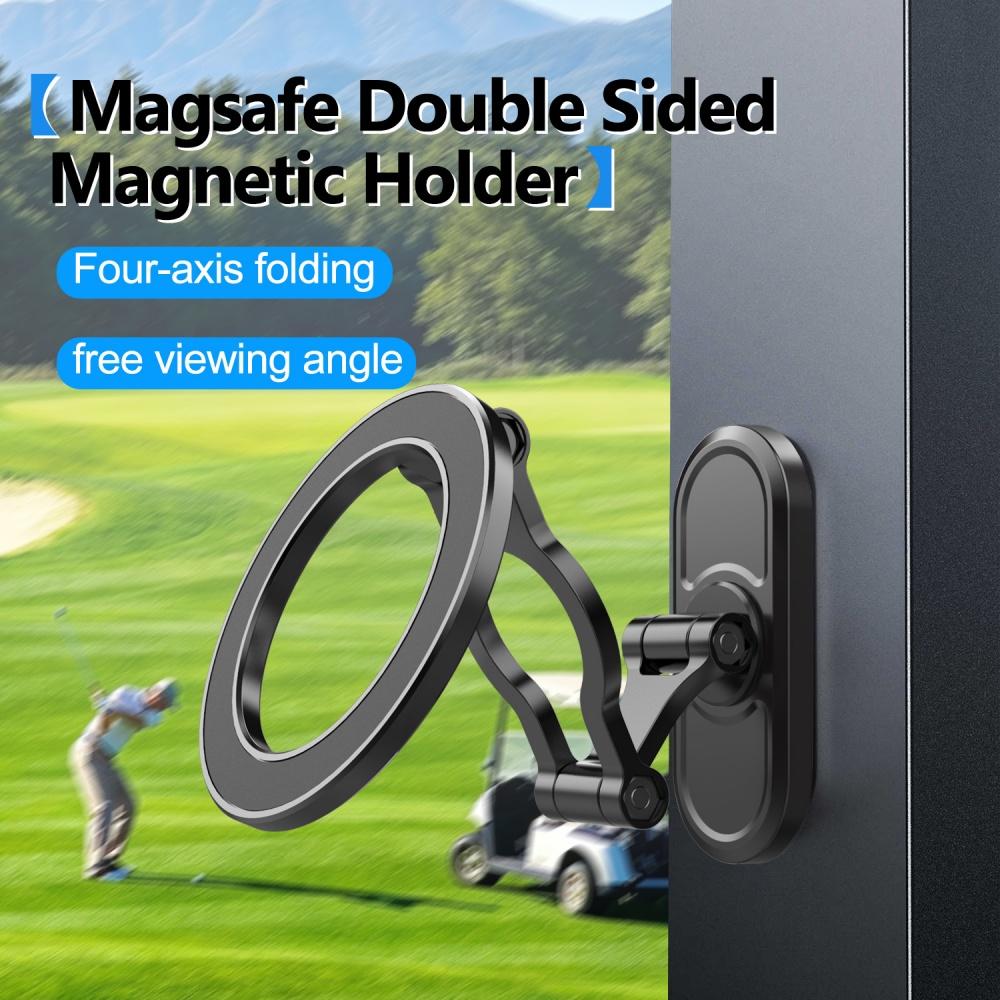 Car Phone Holder Car Magnetic Phone Stand Strong Magnetic 161°Rotatable Foldable Metal Suction Cup Phone Mount for Smart Phones