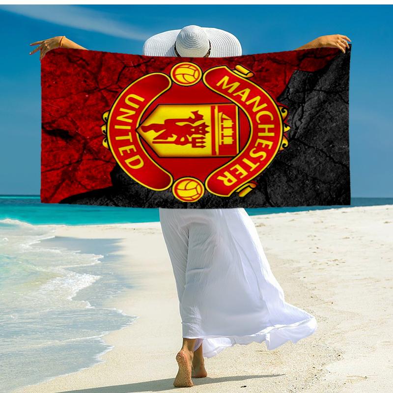 Ultra-Soft Beach Towel with Manchester United Theme,Ideal for Pool - Camping, Diving - Perfect Travel Essential, Vibrant Beach Towel.
