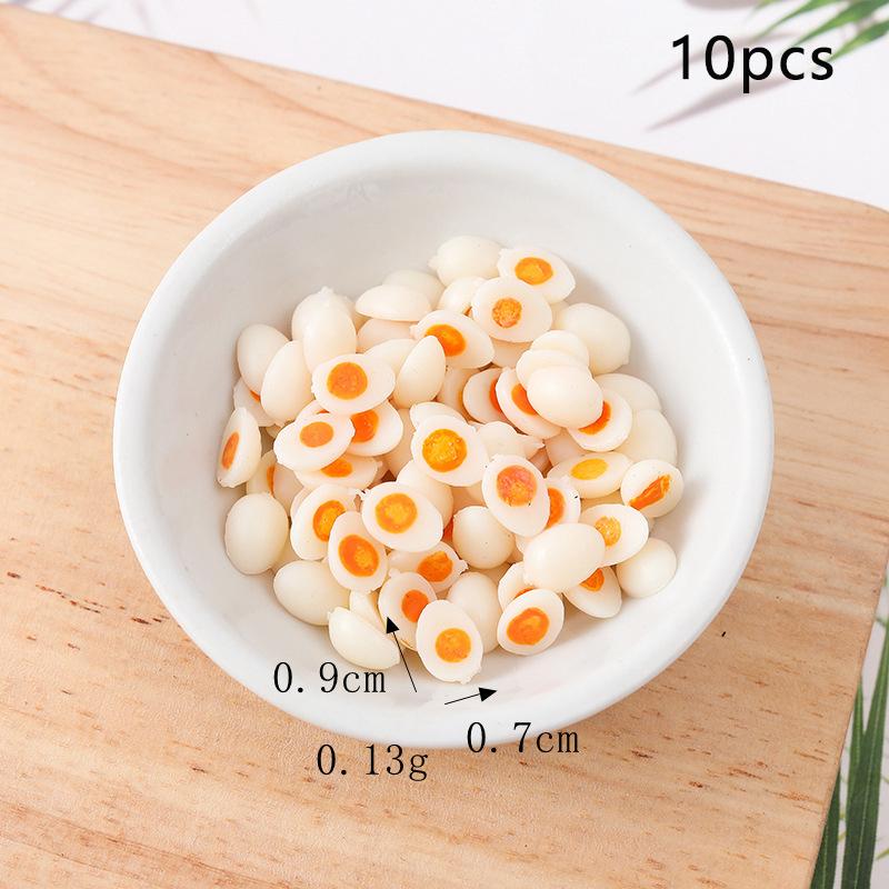 

10 шт. 1,5 см/0,9 см имитация мини-вареного яйца игровая модель своими руками глиняные аксессуары украшения для миниатюрного кукольного домика