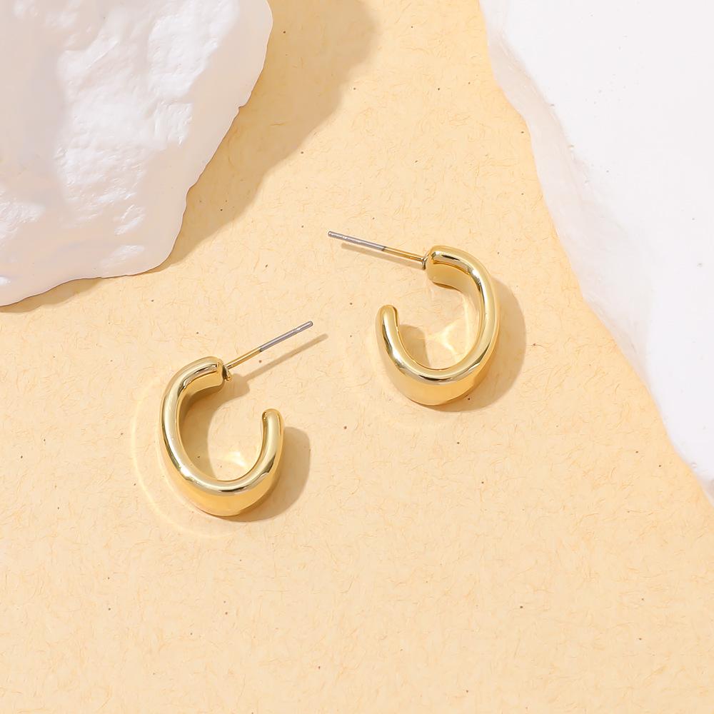 Geometric Personality Fashion Stud Earrings Ins European and American Acrylic Gold-plated Stud Earrings Set