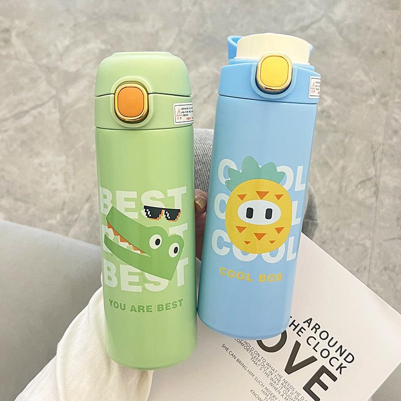 Charming Cartoon Thermos Bottle For Children Stainless Steel Thermal Mug Vacuum Flask Travel Insulated Cup Kids Thermal Water Bottle