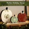 Christmas Farmhouse Mantel Accents 3Pcs/Set Wooden Ornaments, Rustic Gingerbread Man Tree Tiered Tray Style Festive Decor, Centerpieces for