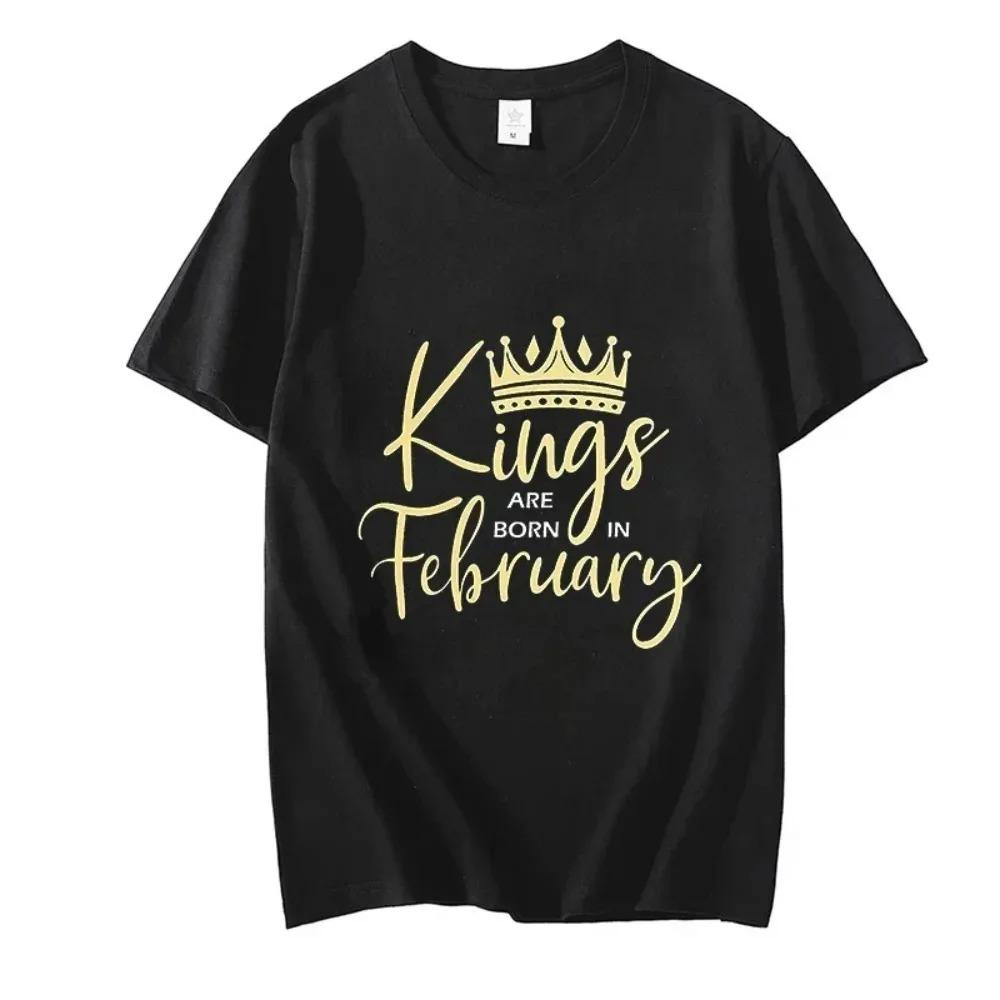 Men's Brand T-shirts Kings Are Born In August Tshirts Birthday King Tops Kings Are Born In Jan To Dec Tees Birthday Party Shirts