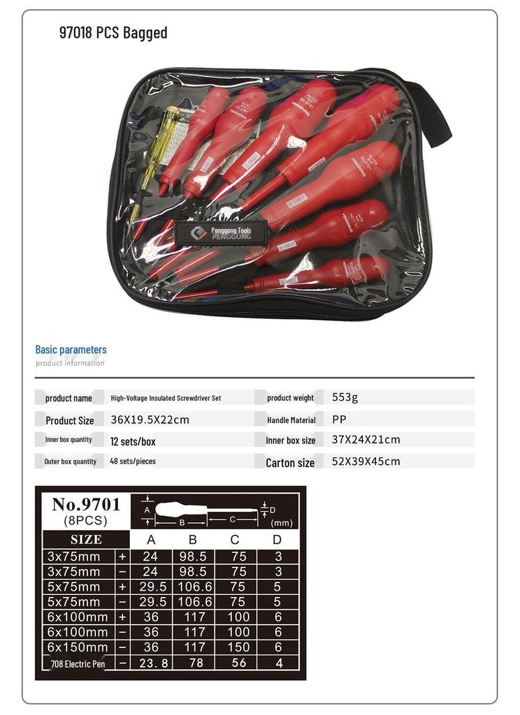 1000V Insulated Phillips Screwdriver Set - Industrial Grade for Electricians