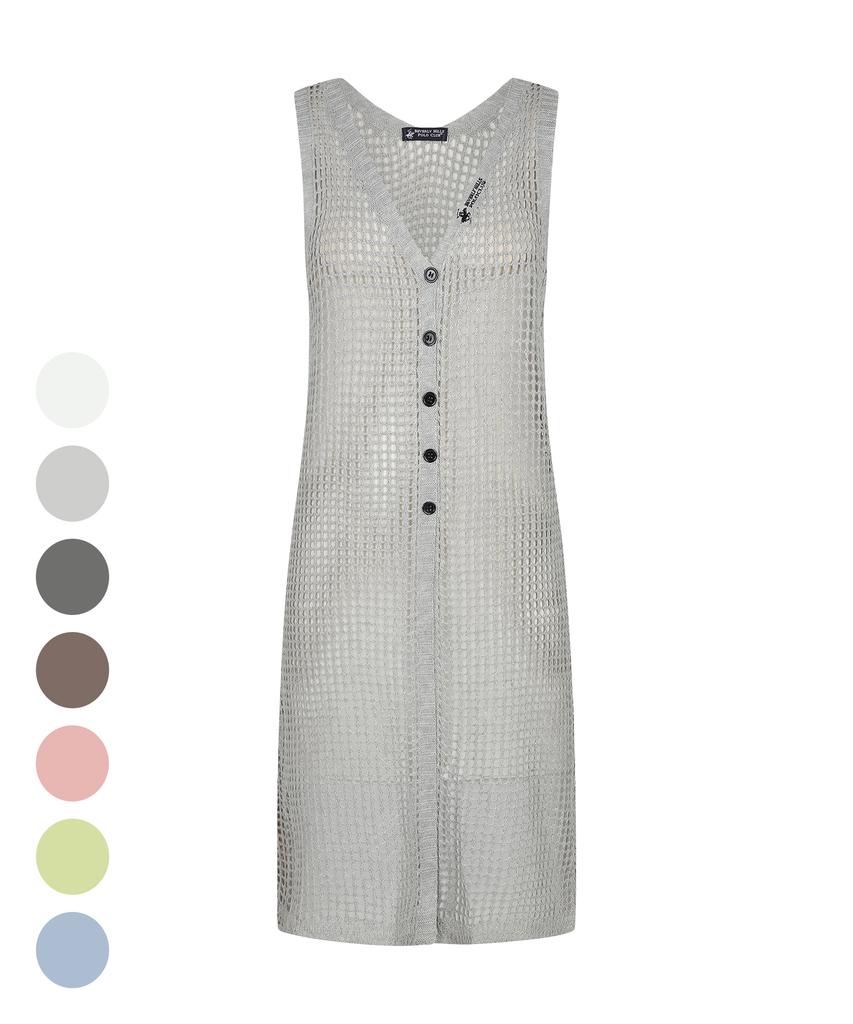 BHPOLOCLUB Women'S Summer Openwork Net Long Vest 8 Colors Op107