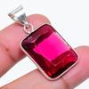 Natural Pink Rubillite Gemstone 925 Sterling Silver Jewelry Pendant 1.34" AP-16346