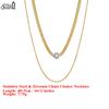 EFFIE QUEEN Stainless Steel 18k Gold Zirconia Chain Choker Necklace Timeless Jewelry for Women, Men Wedding Party Gift STKN06