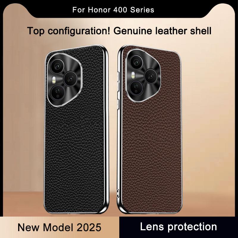 For Huawei Honor 400 Pro Case Luxury Lichee Leather Skin Protective Back Cover Case For Honor 400 400Pro Global Version Shell