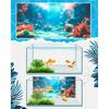 4 Pack Aquarium Background Polyester 30 x 18 Inch Cloth Fish Tank Background Undersea Corals Sunshines Rock Aquatic Plants Wallpaper with