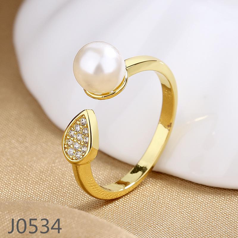 Korean Light Luxury Pearl Ring for Women – High-End Adjustable Index Finger Jewelry, Customizable Setting.