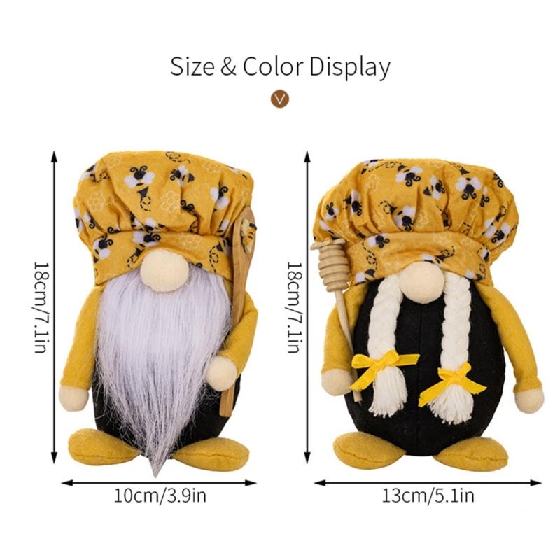 Bees Festival ChefsHat Gnome Ornaments Party Decorations Ornaments Supplies for Bedroom Dormitory Decorations