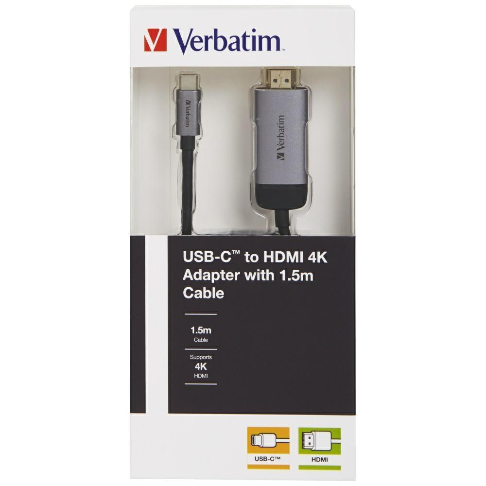 Verbatim Adapter Usb-C - Hdmi 4K 1.5M    Aluminiowy/Aluminum 49144