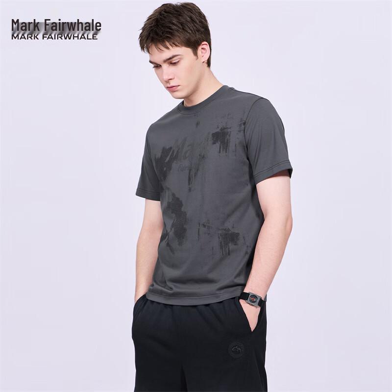 Mark Fairwhale Men s Flocking Print Round Neck T-Shirt 3XL