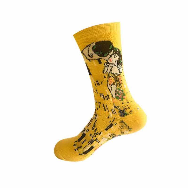 Starry Night Autumn Winter Women Socks Personality Famous Painting Art Socks Oil Funny Men Socks
