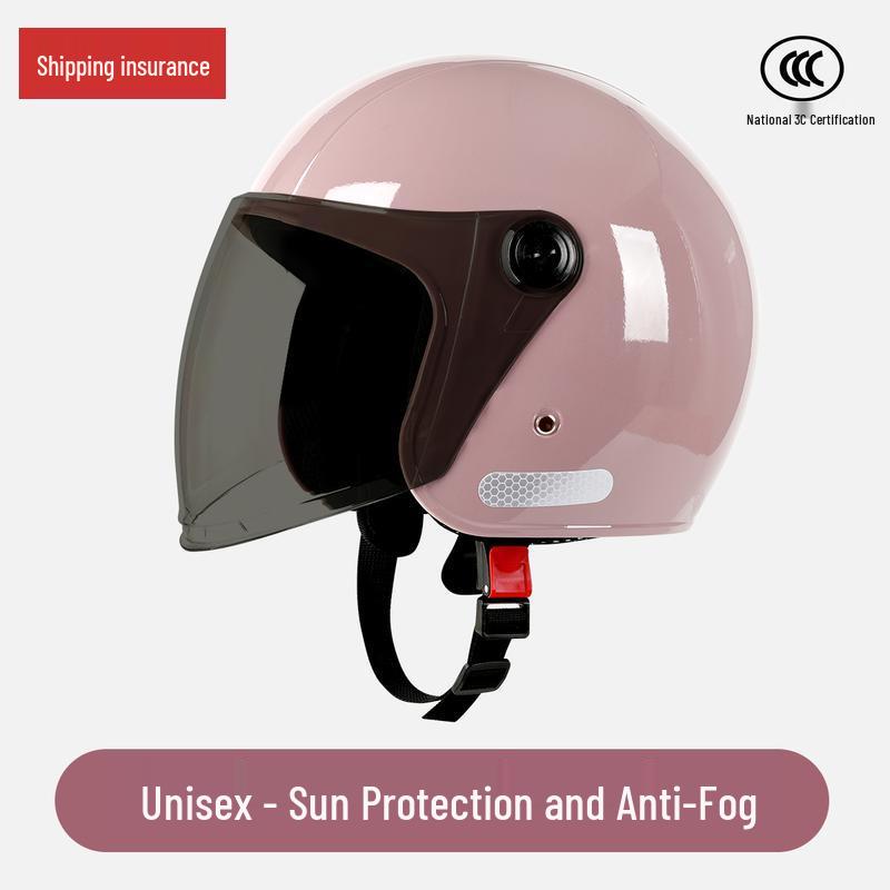 Unisex C-Certified Electric Vehicle Helmet - Anti-Fog, All-Season Warm Safety Gear for Autumn/Winter