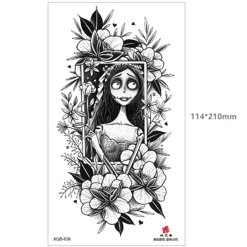 Dragon Wolf Tiger Black Water Transfer Simulation Disposable Temporary Half-Arm Animal Set Tattoo Sticker