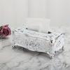 [Rose Pattern Tissue Box] Golden-plated Luxurious Tissue Box - Rose Pattern, European and American Style - Suitable for Multiple Rooms and Occasions