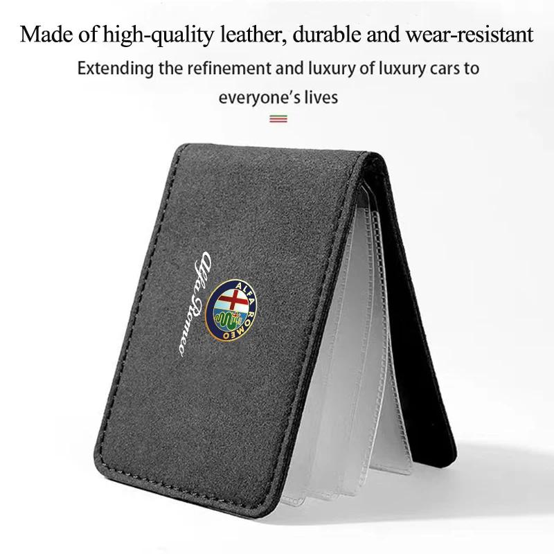 WAJDS1 Car Stickers For Alfa Romeo Car Driver's License Cover ID Credit Case Holder Driving Document Travel Pass Purse For Alfa Romeo 4