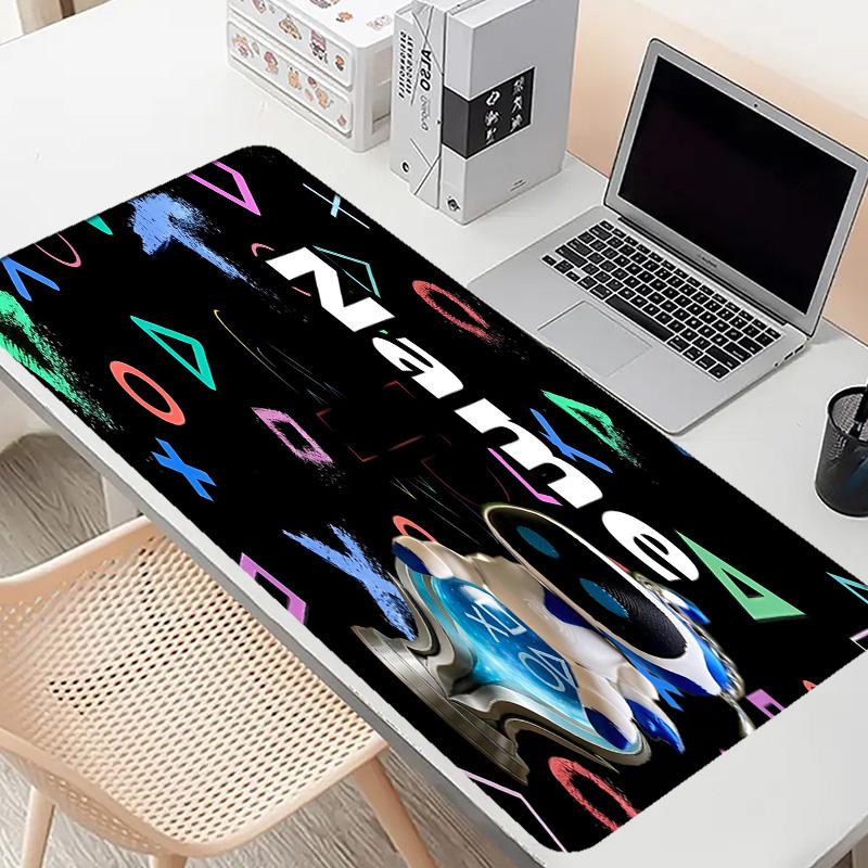 Custom Name Personalized Cosmic Bot Crew Pattern Mousepad, Laptop PC Desk Mat, Decorative Desk Mat for Home Keyboard Pad Gift