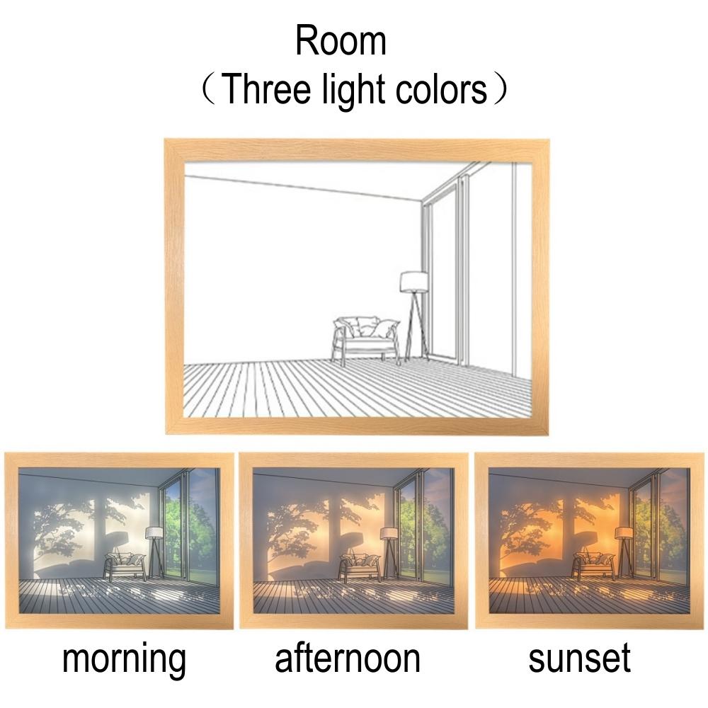 USB Bedside Light LED Lighting Painting Art Lamp Home Decor Sunshine Painting Night Light Creative Birthday, Christmas Gift