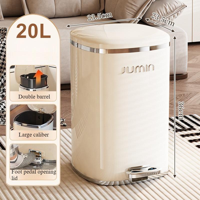 Pedal Trash Can Bathroom Litter Bins Kitchen Luxury Food Waste Disposal Bin Living Room Large Storage Garbage Can Accessories