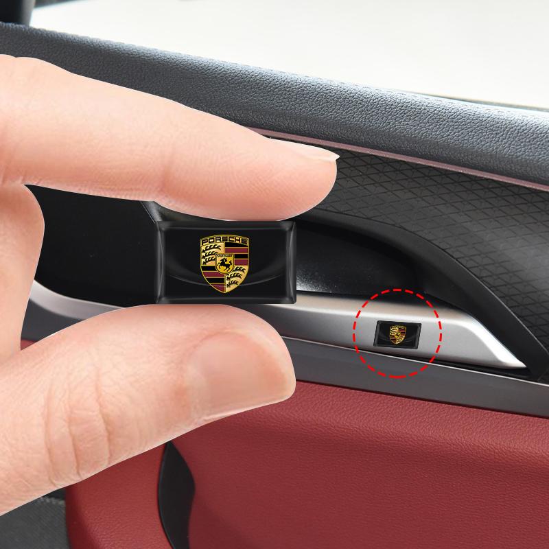 2/5/10Pcs Carbon Fiber Steering Wheel Car Logo Emblem 3D Stickers For Porsche Boxster Cayenne Panamera Macan Cayman 911 918 996 917 991