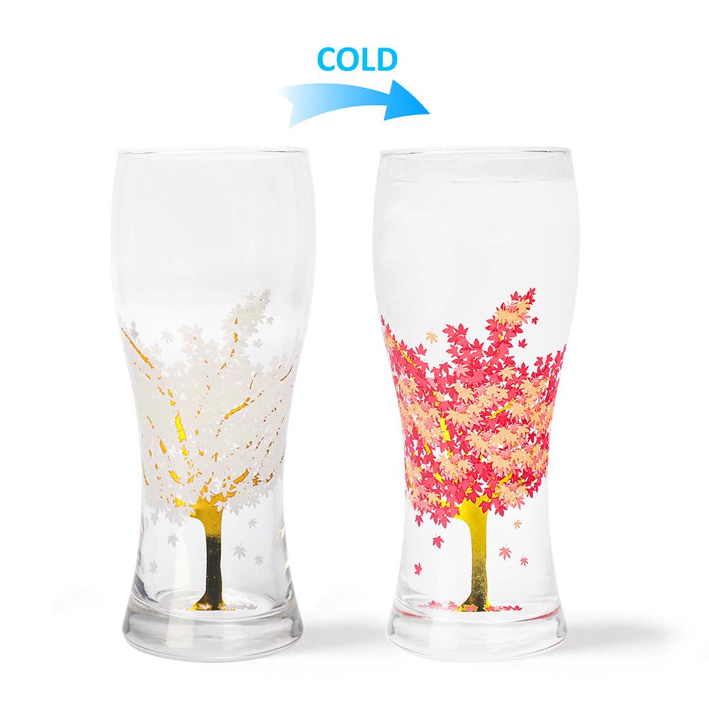 450ml Color-Changing Glass Beer Mug - Thick Lager Mug for Craft Beer, Customizable with Logo 450ml