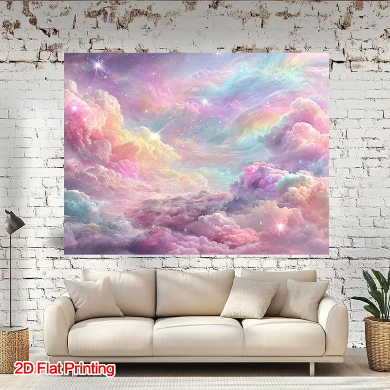 2D Dreamy Iridescent Nebula Photography Background