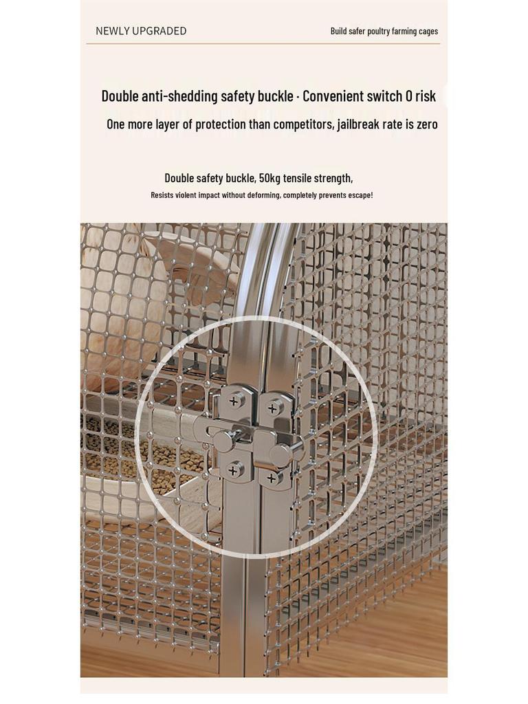Reinforced Poultry & Rabbit Coop: Rodent & Weasel-Proof, Excellent Droppings Leakage, Thickened Bottom