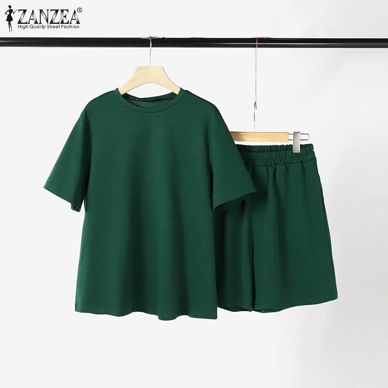 ZANZEA Lässige Zweiteiler-Sets für Damen mit kurzärmeligen T-Shirts und Shorts