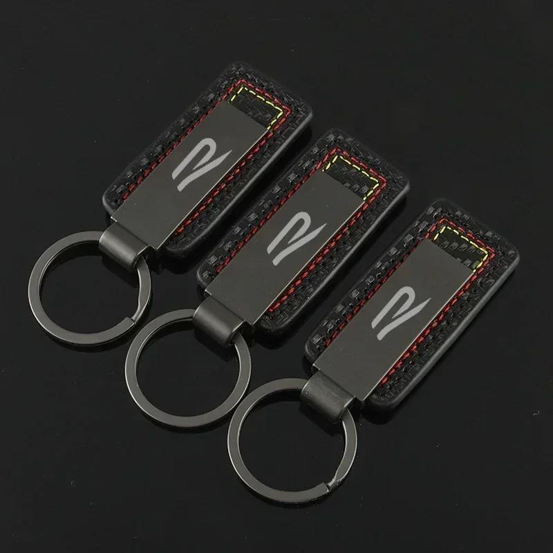 2025 Porte-clés de voiture chauds en fibre de carbone Porte-clés pour logo Volkswagen Rline Accessoires Porte-clés en métal