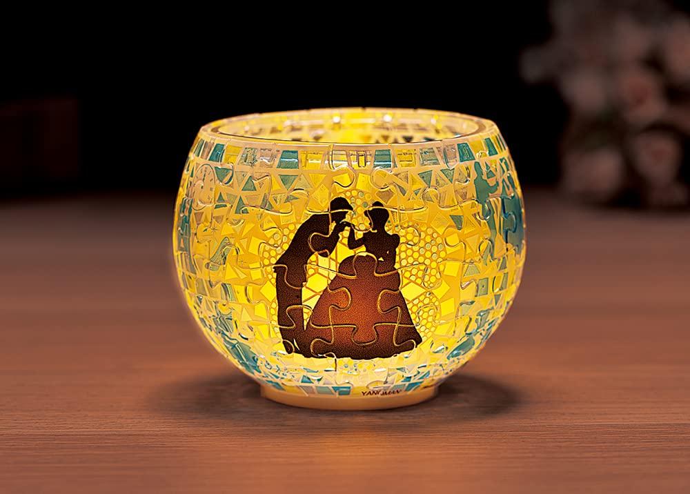 Yanoman 80-Piece Jigsaw Puzzle, Lampshade Puzzle, Disney Glass Mosaic Cinderella (10x14.7cm), 2201-61, Includes Piece Request Postcard and Dedicated