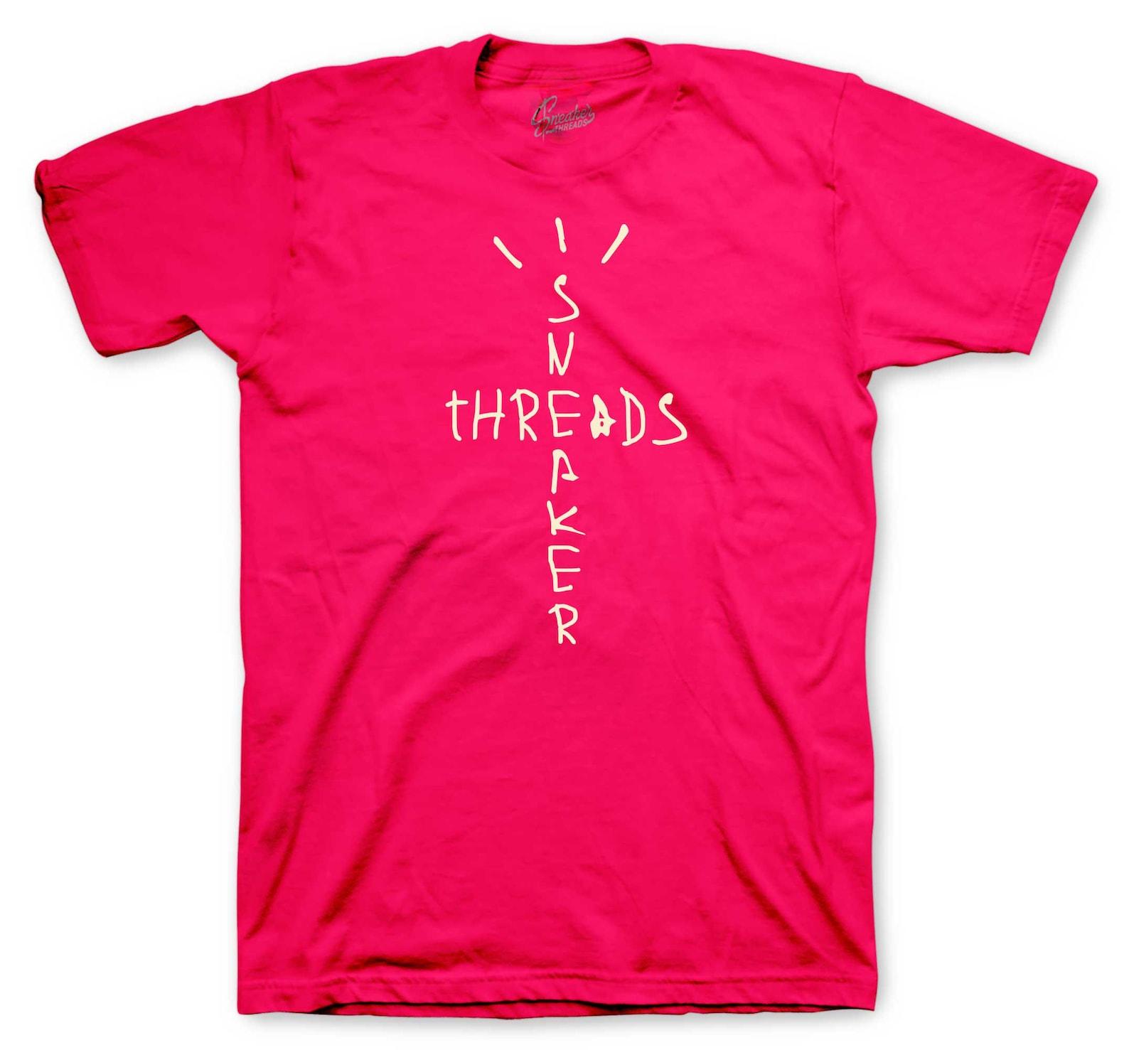 T-Shirt to Match Retro 1 Tropical Pink Travis Lows - Scribble Sneaker tee 4XL